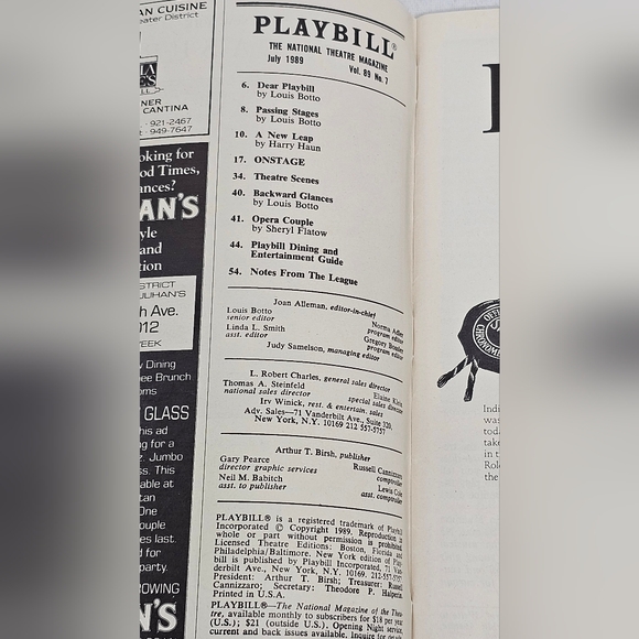 Les Miserables Broadway Theatre Playbill & Ticket Stub (2) July 1989 Baryshnikov - Picture 4 of 7